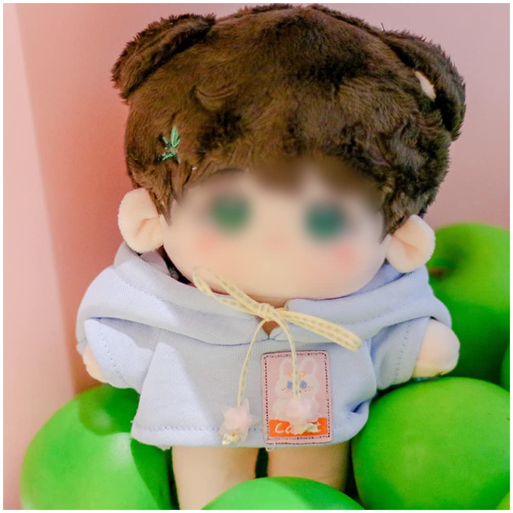YUYAKESHI Doll Cotton Doll Clothes, Doll Clothes, Plush Toy Clothes, Hooded Parka, Cute Coat with Ears, No Attributes (Blue, 15cm)