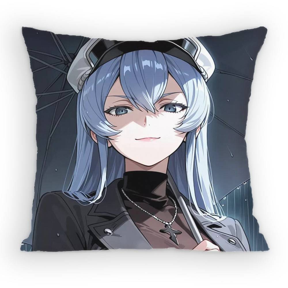 Akame ga KILL! Esdeath Pillow Case Anti-dustmite Pillowcase Invisible zipper silky short plush Sofa cushion cover
