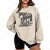 Women Oversized Sweatshirt, Cowgirls Horse & Dog Print Crew Neck Sweatshirts Casual Long Sleeve Plus Size Hoodless Pullovers