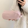 Pink Cloth Multilayer Pencil Case Large Capacity Solid Color Pencil Pouch  Kids Children