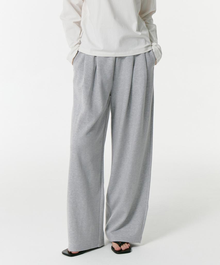 MUSINSA STANDARD WOMAN Women'S Double Knit Two-Tuck Wide Lounge Sweatpants [Medium Grey]