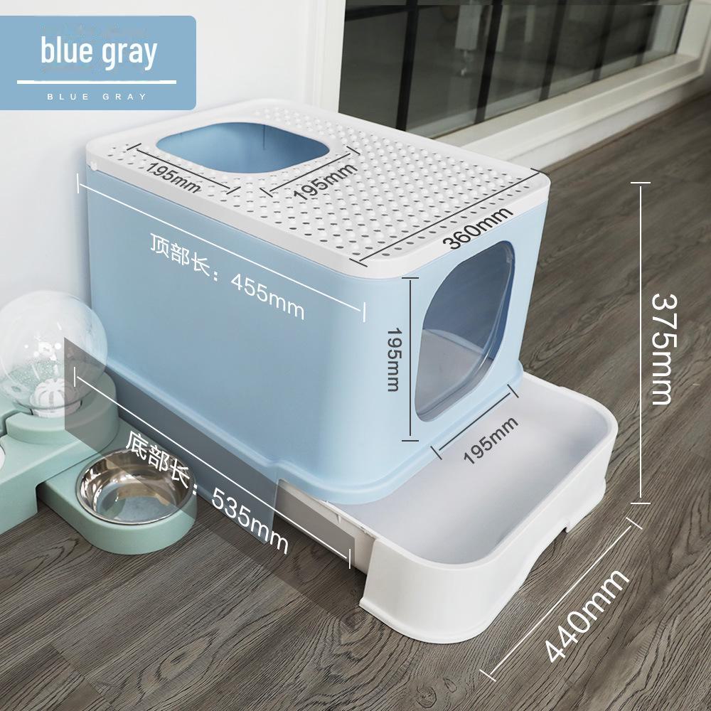 "Extra Large Enclosed Cat Litter Box with Drawer and Splash-Proof Design"