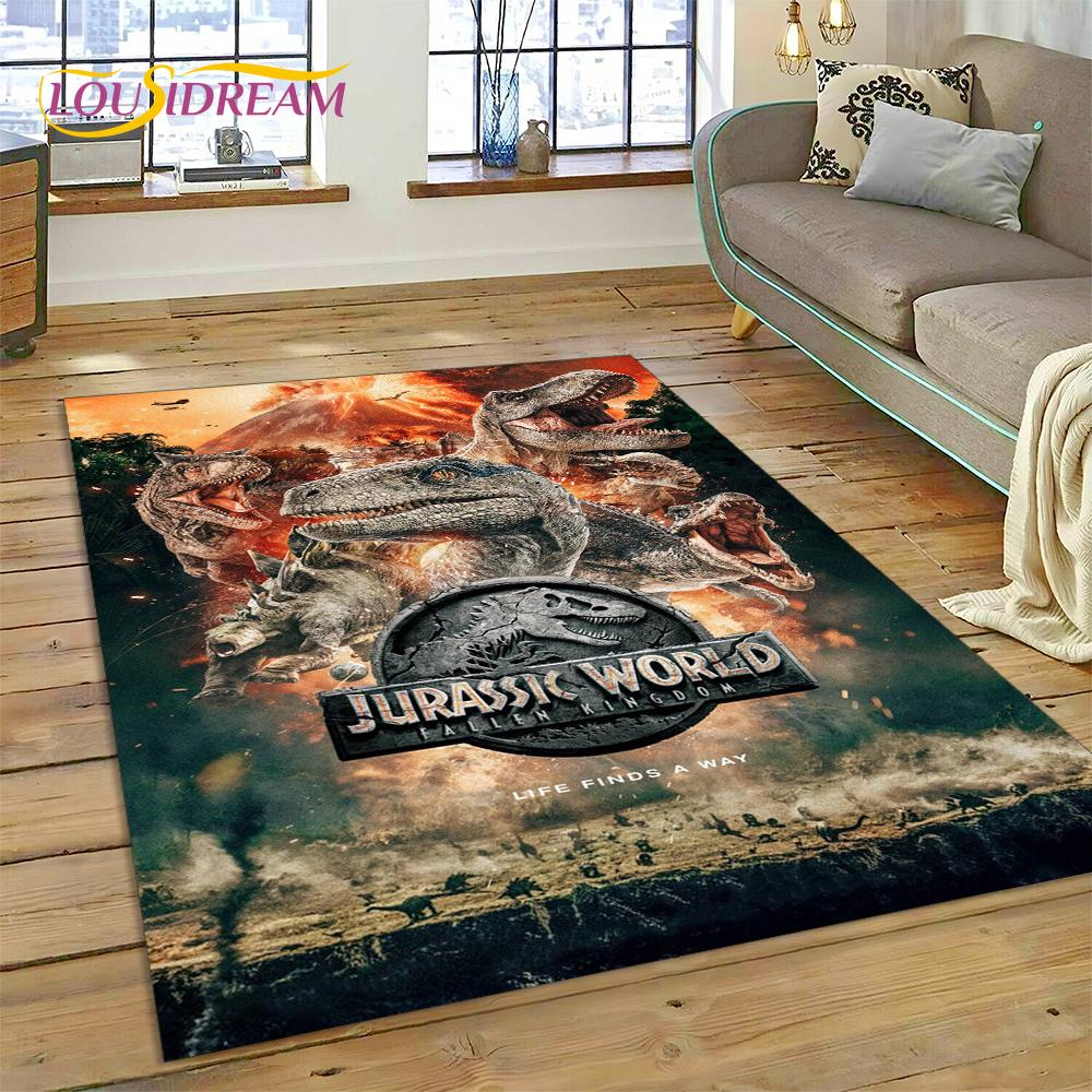 3D Cartoon Jurassic Park Dinosaur Dino Rug Carpet for Living Room Bedroom Decor,floor Mat Non-slip Decoration for Sofa Doormat