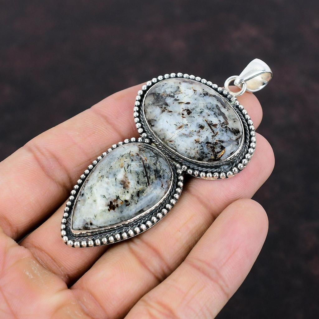 Astrophyllit Hänge Helt Nytt Ädelstenssmycke 925 Sterling Silver Hänge Vintage Smycke Handgjort Hänge Gåva Till Henne Underbart Hänge