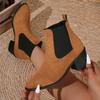 Autumn and Winter New Mid-heel Fashion Boots Women's Large-size Suede Elastic Martin Boots