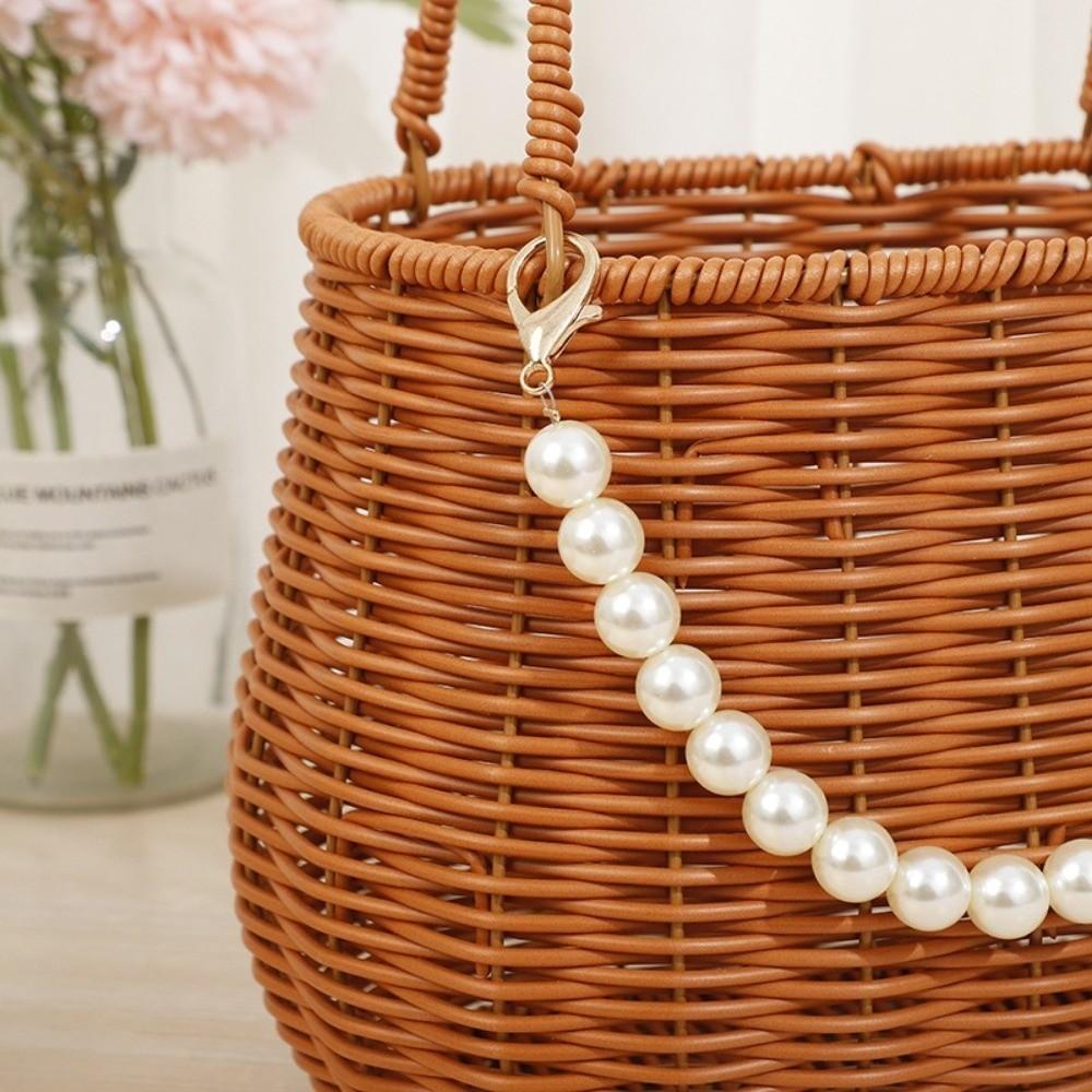 With Handle Imitation Rattan Basket Large Capacity Flower Basket Storage Basket  Fruit Vegetable