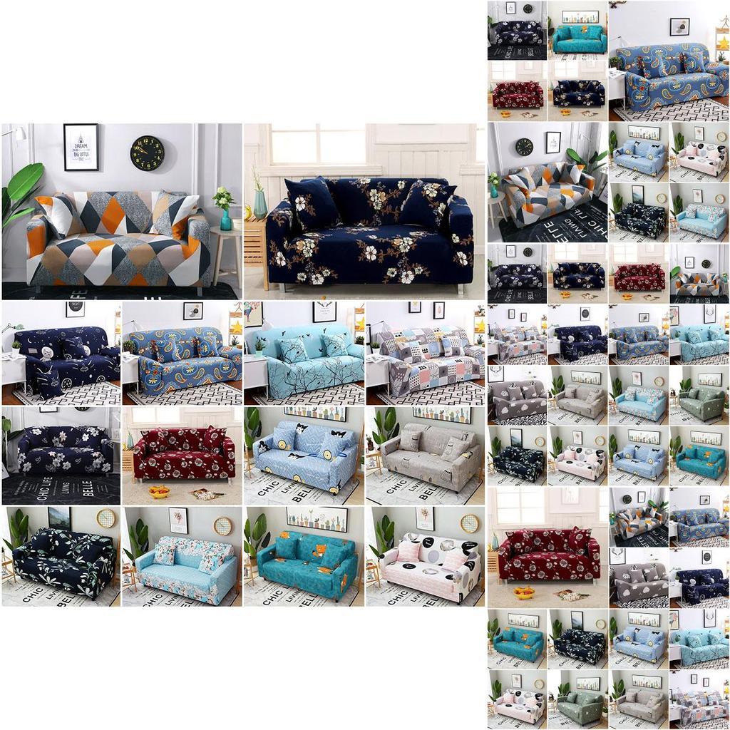 Elegant Floral Print Stretch Tight Slipcovers For Sofas With Soft Elastic Fit And Wrinkle Resistance