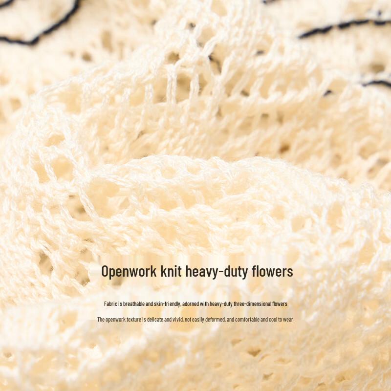 INMAN Women's 3D Floral Hollow Knit Cardigan