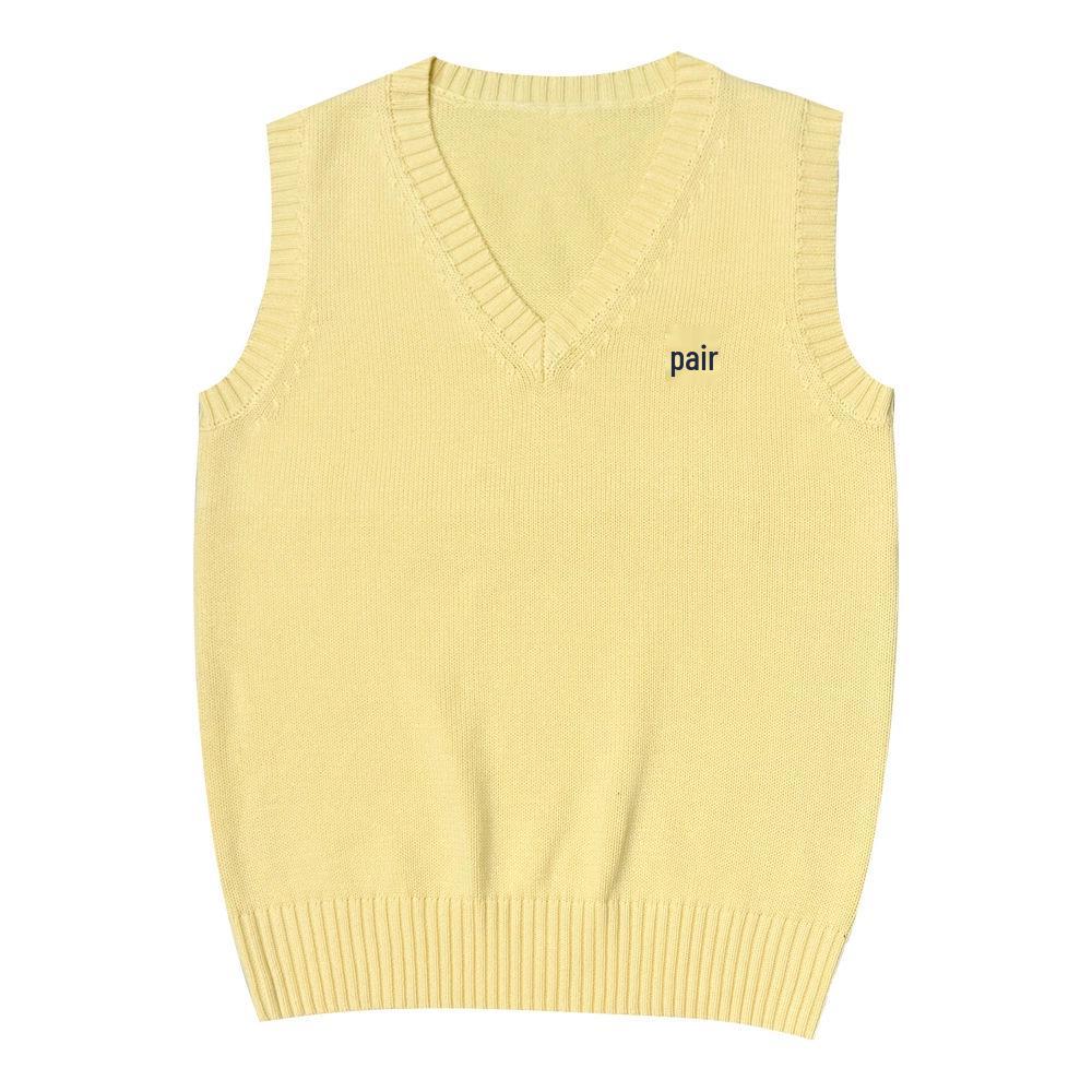 Classic V-Neck Solid Color Knit Vest - JK School Style for Students & Office, Ideal for Autumn to Spring
