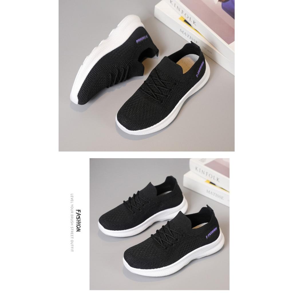 Dámské boty na volný čas, nízké tenisky z prodyšné síťoviny s měkkým podpatkem, volné boty s tkanou podrážkou, boty Tide