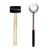 Good-Coconut Opener Tool Coconut Shell Punching Knife Coconut Opener Kit Wooden Handled Rubber Hammer Stainless Steel