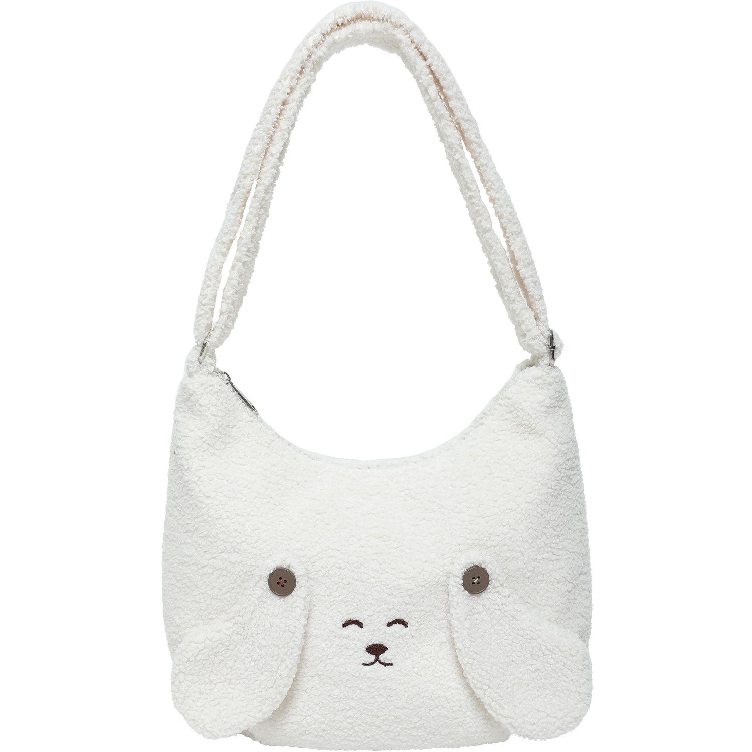 

Single Shoulder Bag, Soft and Cute Plush Crossbody Bag, Women s Bag, New Commuting Tote Bag грязно-белый