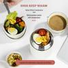 304 Stainless Steel Double-Layer Vacuum Insulated Thermal Flask and Lunch Box, 1050ML