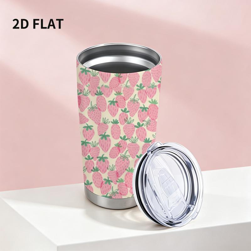 Car Tumbler 591ml Strawberry Element Straw Cup straight tumbler insulated travel cup stainless steel tumbler metal drink mug