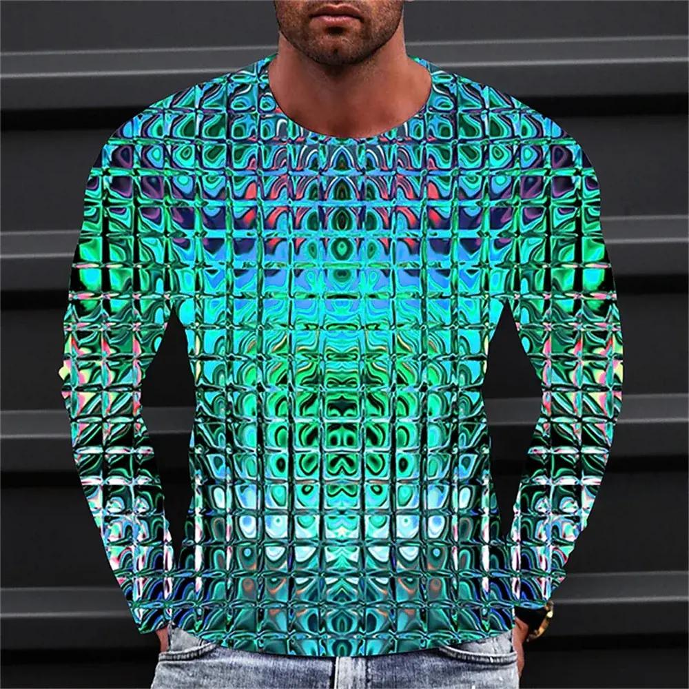 Men's T shirt Tee Graphic Gradient Crew Neck Clothing Apparel 3D Print Outdoor Daily Long Sleeve Print Fashion Designer Vintage