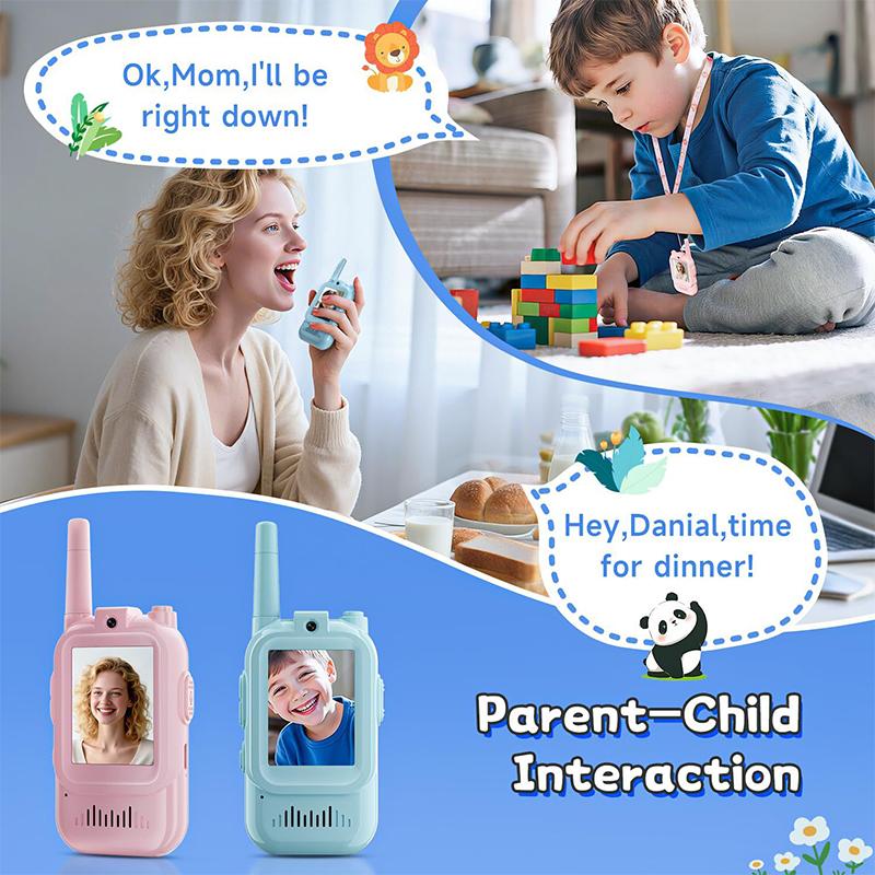 Rechargeable Mini Visual Walkie Talkie Kids Wireless Video Intercom  Educational Pretend Play Interactive Walkie Talkie