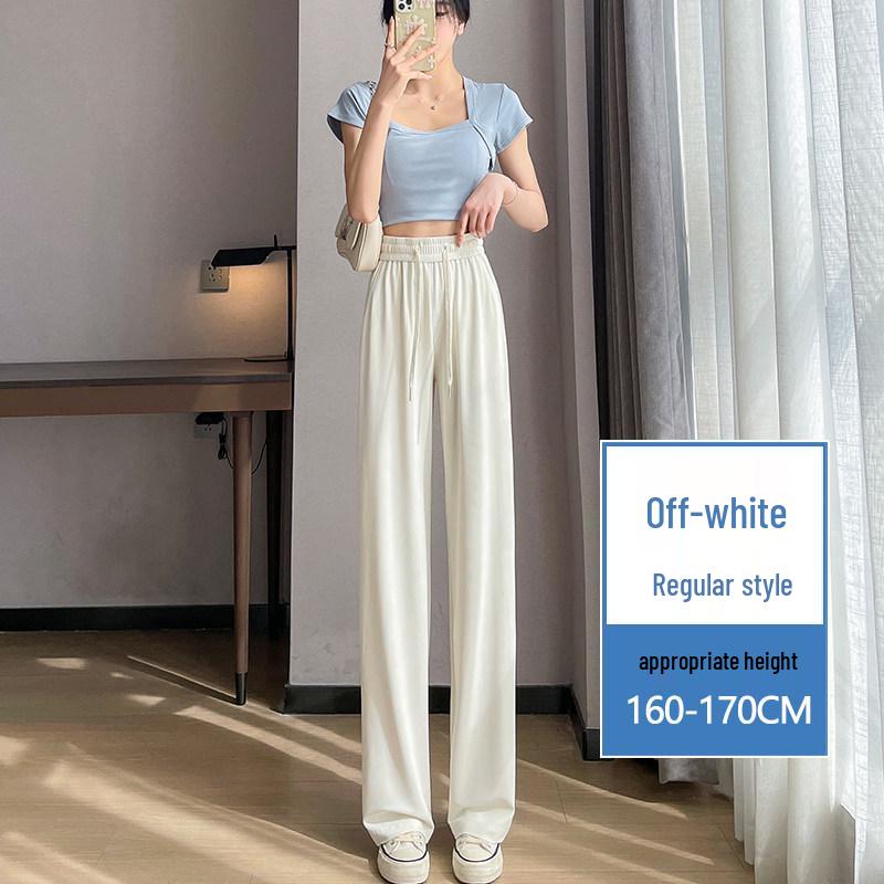 Women s Off-white Wide-leg Velvet Corduroy Pants - Petite Plus, Spring 2026 Collection, Casual Straight-fit 2XL
