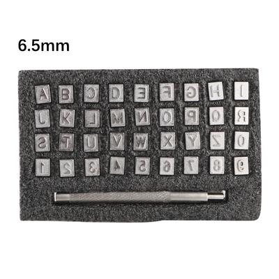 Metall Alphabet Zahl Leder 3,5mm/6,5mm Buchstaben Stempelset Stempel Punzen Werkzeuge 37 Stück Leder Prägewerkzeuge