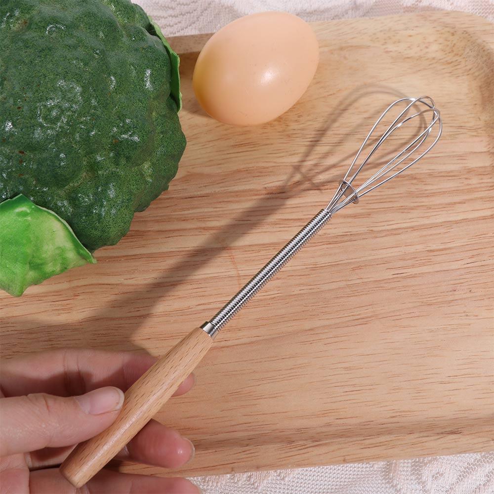 Multifunction Stainless Steel Egg Beater Wooden Handle Manual Egg Beater Hand Egg Beater Cooking