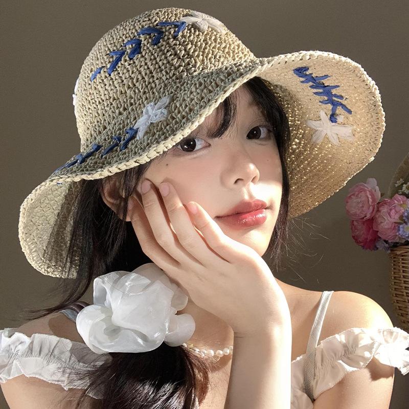 Sweet Bucket Hat Vintage Sun Protection Cap Summer Sun Hat Soft Foldable Fisherman Cap For Women Girls Outdoor Sunshade Hat