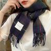 Plaid Scarf Women's Autumn and Winter Ins Girl Korean Version Versatile Thickened and Lengthened Imitation Cashmere Shawl Warm Student Scarf