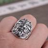 Plain Silver Guan Gong Ring Yi Bo Yuntian Guan Yu Erye Dragon Scale Pattern Open Index Finger Men's Ring