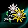 1 broșă strălucitoare cu două capete de floarea-soarelui pentru ace de plante neutre feminine disponibile pentru cadouri casual pentru accesorii de petrecere