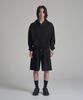 Noming Loose Fit Cropped Easy 2-Way Zip-Up Hoodie - Black