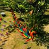 10pcs Handmade Striped Circular Wire Rope Windmill Colorful Suspension Windmill  Yard and Garden