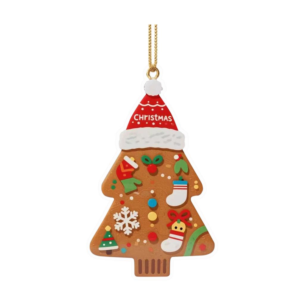 2D Christmas Decoration Pendant Christmas Tree Tag Theme Party Crafts Ornament
