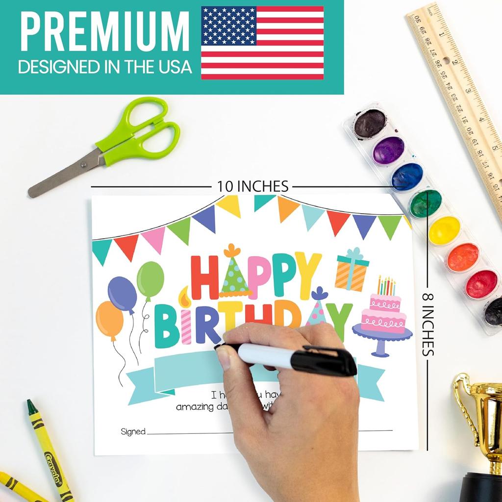Happy Birthday Certificates for Students - 25 Student Birthday Certificates for Kids Classroom Must Haves, Teacher Supplies for Classroom Elementary,