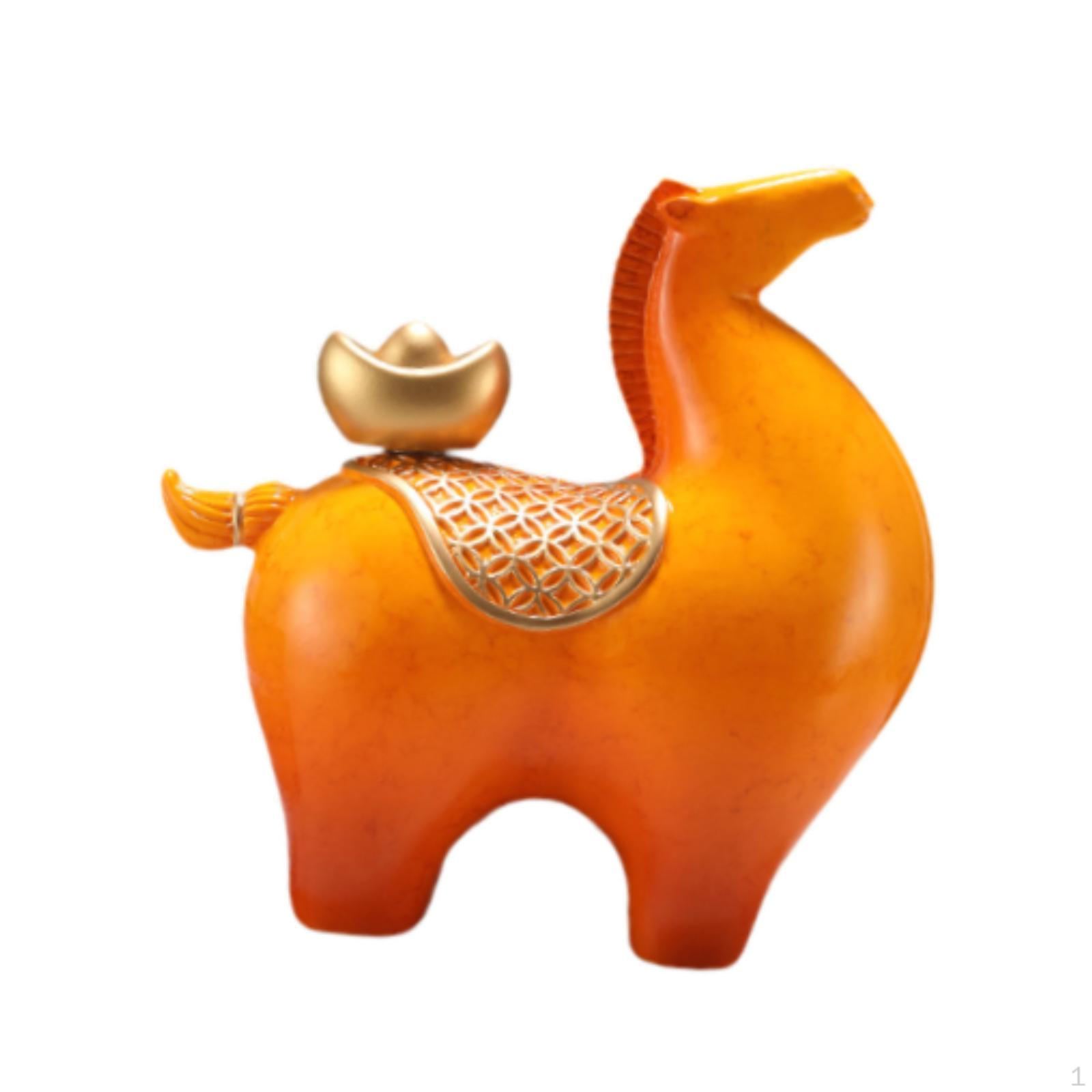 

Horse Ingot Figurine Animal Sculpture Creative Wealth Souvenir Decorative Ornament 19x9x19cm