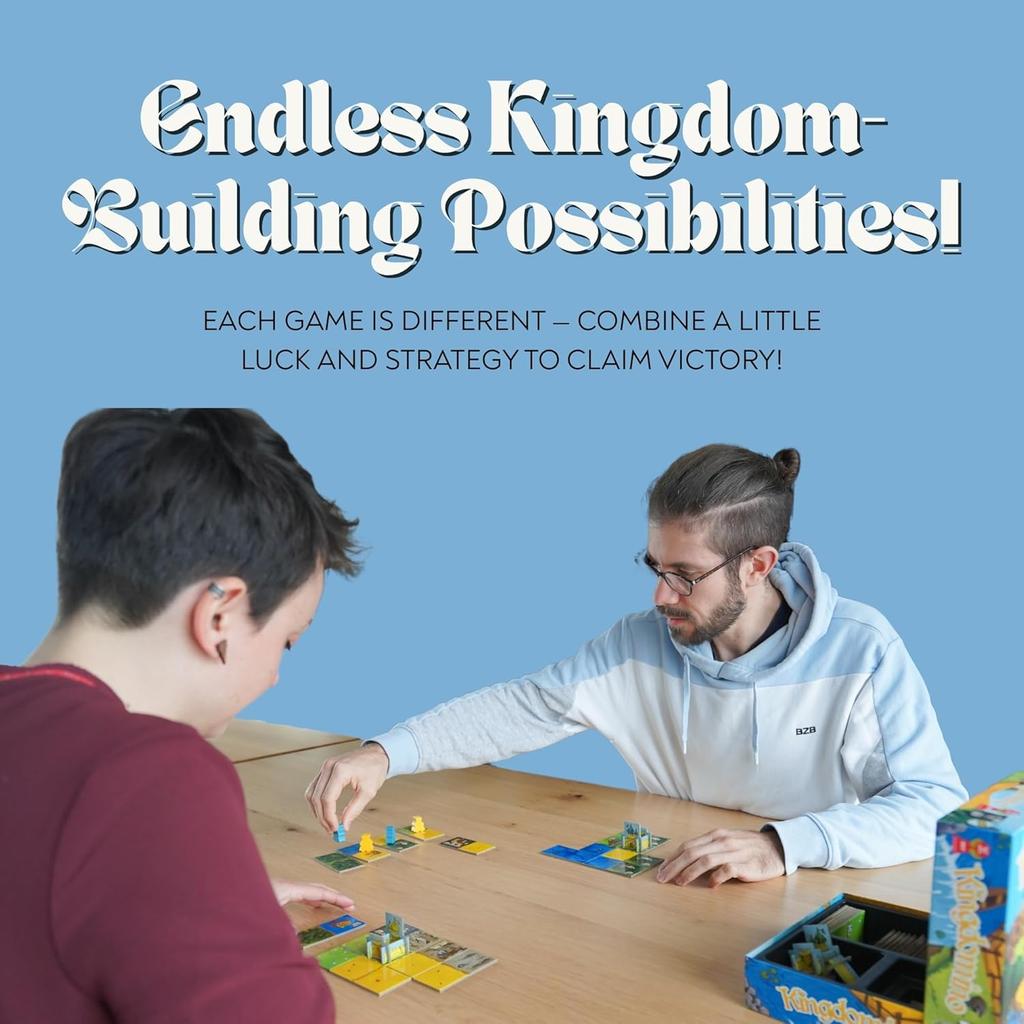 Kingdomino Gioco da Tavolo Strategico per Famiglie Vincitore di Premi 2-4 Giocatori Carte