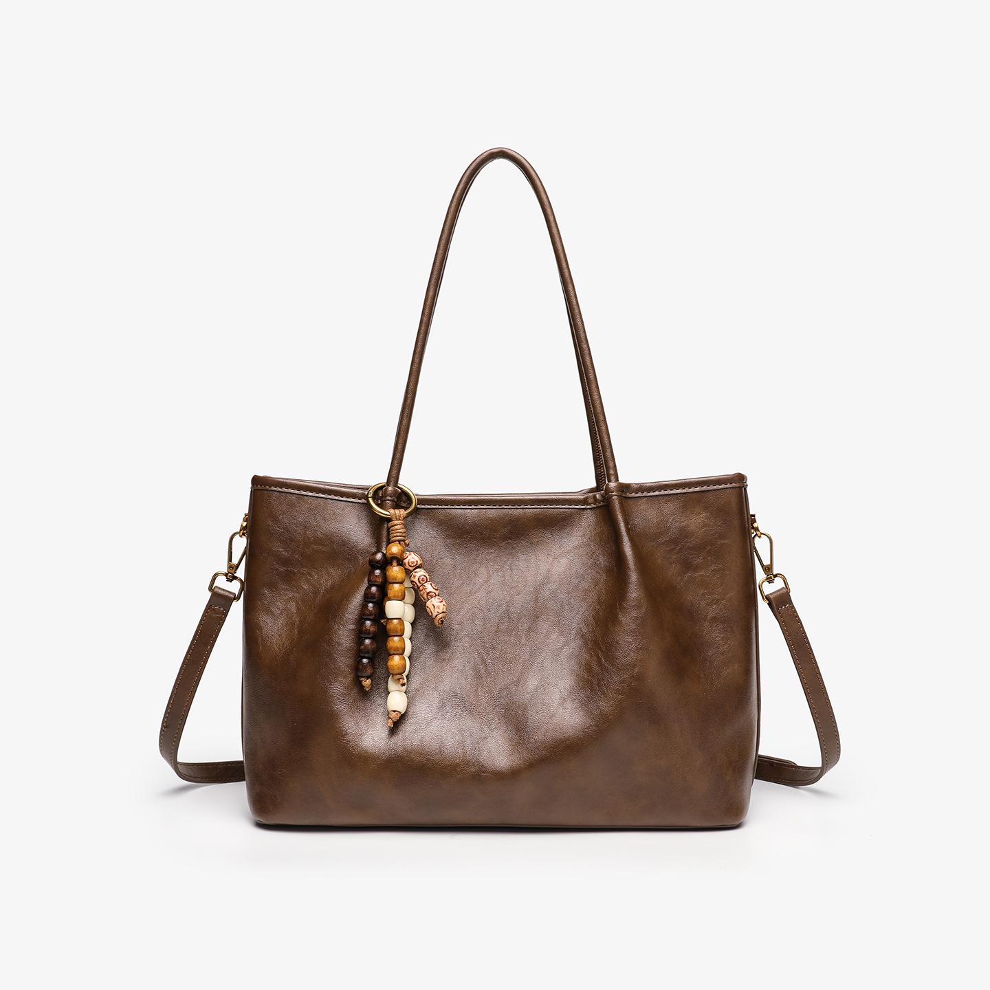 

Retro Niche Underarm Bag, Fashionable Tote Bag, Simple and Large-capacity Commuting Bag коричневий