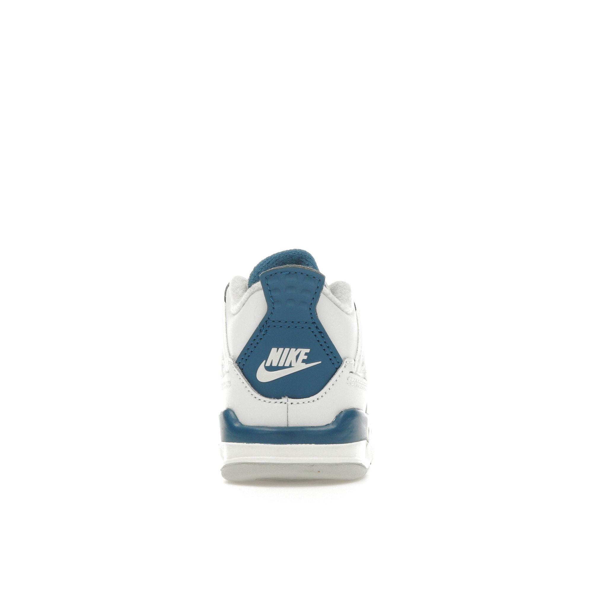 Детские кроссовки Air Jordan 4 Retro TD Military Blue 2024 Бело-белые Нейтрально-серые — фото 6