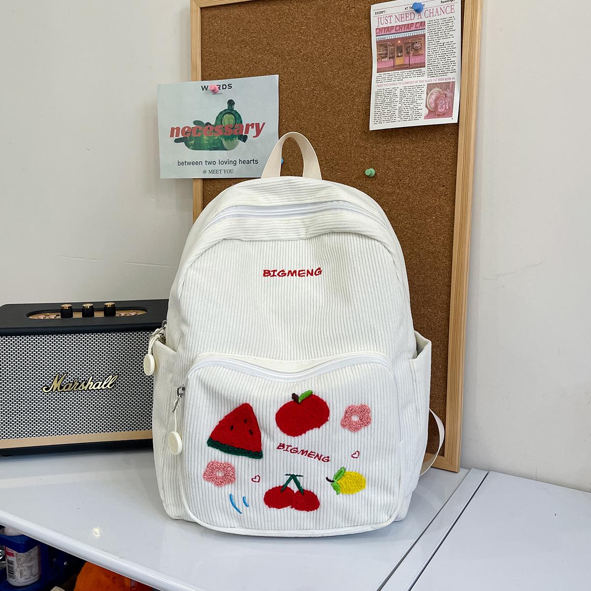 

Lightweight Large Capacity Student Backpack - Cute Versatile Suede Design for Girls