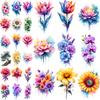 9pcs Temporary Tattoo Waterproof Long-lasting Body Stickers Daisy Sunflower Orchid For Cheeks Shoulders Children
