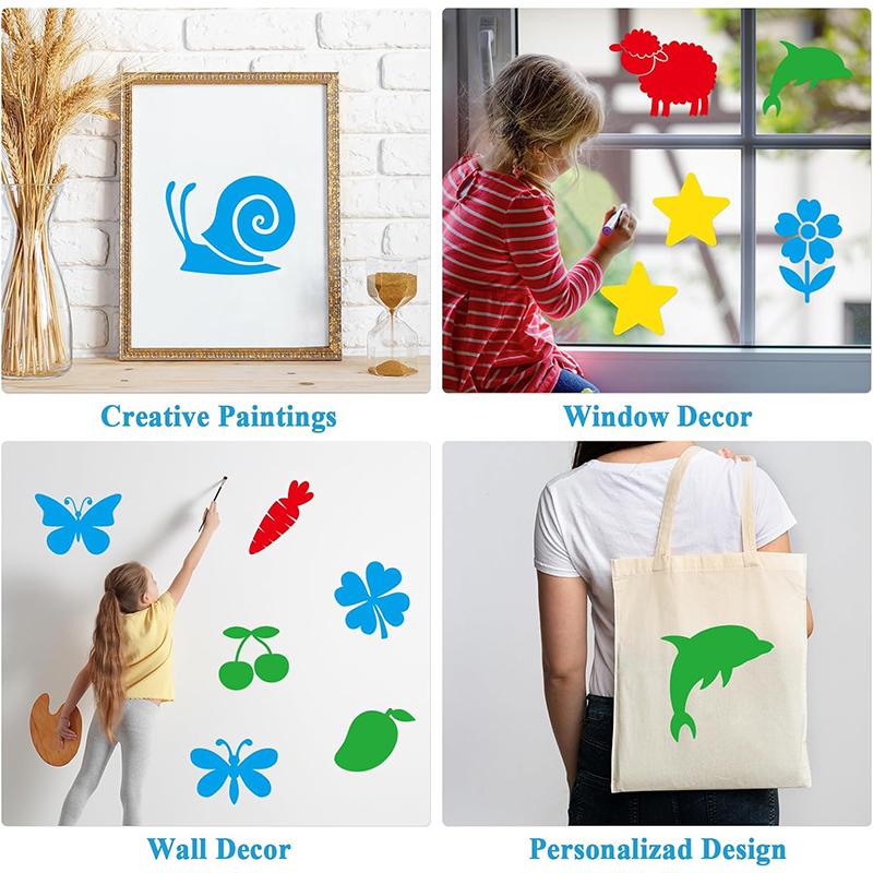 6 plastikowych szablonów do rysowania obrazków, szablonów linijek, artykułów biurowych, papieru artystycznego DIY, kolorowanek, narzędzi do rysowania i skrobania TMZ