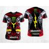 Sportowy oddychający top szybkoschnący dla dorosłych - Nadruk 3D Monster Energy - Męska koszulka - Codzienny top z krótkim rękawem w stylu ulicznym