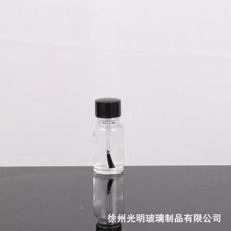 10Pcs 5-100ml Glass Nail Polish Bottle with Brush, Refillable Essential Oil Container, Empty Cosmetic Sample Pot