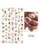 Autocollants 3D pour Nail Art, lignes ondulées abstraites colorées, décalcomanies à fleurs et feuilles florales, décoration d'ongles