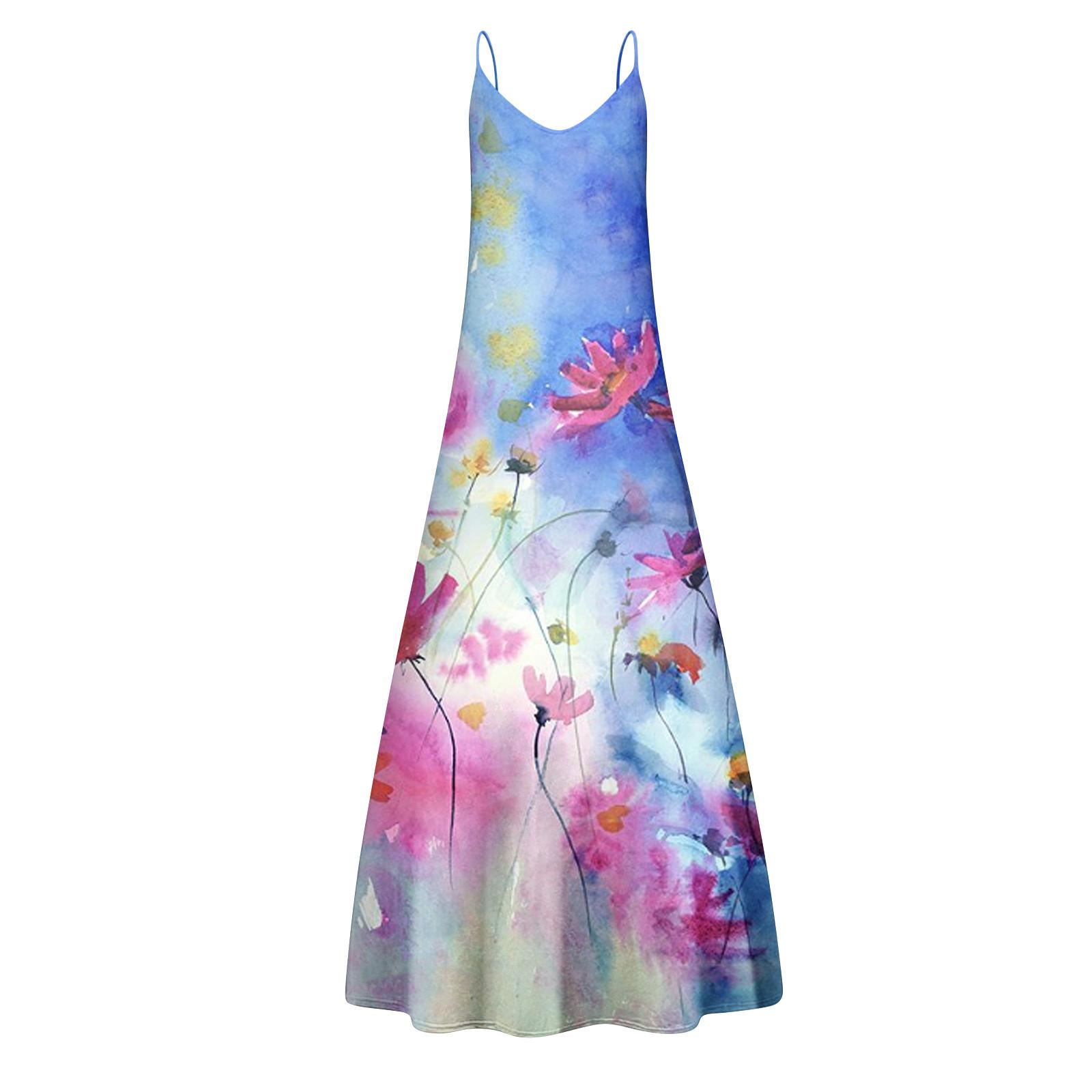 Модное женское повседневное тонкое платье без рукавов с принтом и пуловером XXXL — фото 5