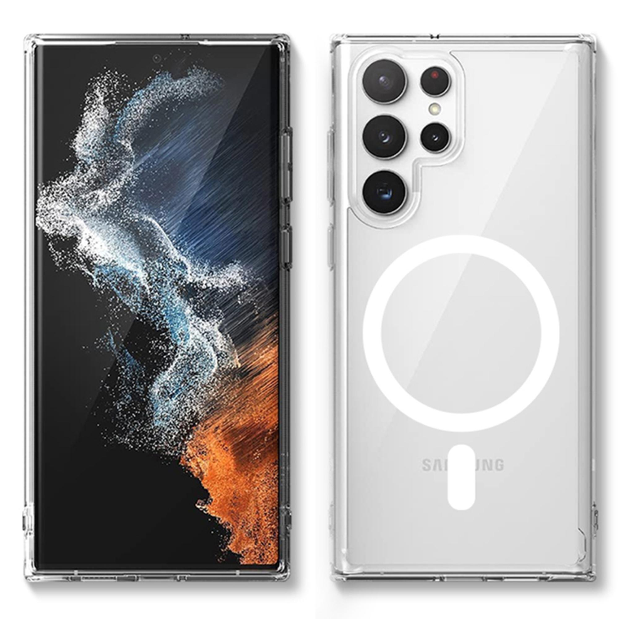 

Для Samsung Galaxy S23 Ultra Противоударный Легкий Магнитный Чехол для Телефона Прозрачный Мягкий TPU Чехол для Мобильного Телефона A