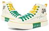 Men's Sneakers Kappa Fabric Coverage Slip Resistant High top Skateboard Shoes Unisex White