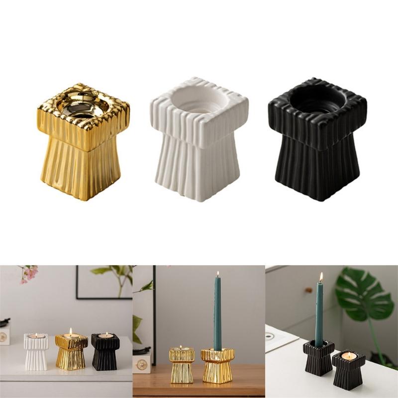Fashion Candle Holder Solid Square Tealight Candlestick for Wedding Home Decor Hotel Supplies