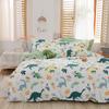 100% Bavlna Dinosauří Povlak na Peřinu Roztomilý Kreslený Dinosauří Ložní Set Queen pro Chlapce Dívky Dekorace Ložnice Oboustranný Povlak na Přikrývku