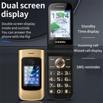 K21+ Flip Feature Phone 2.4/1.77 Inch Sereen 4800mAh Large  Button For Elderly  LTE 4G Cheap Cellphone Russian Keyboard