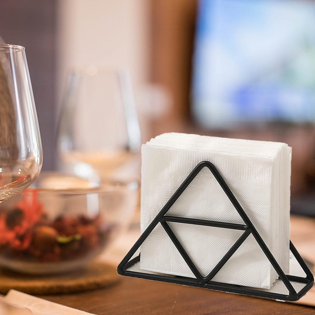 Napkin Holder Stand Triangular Metal Tissue Holder Table Napkin Dispenser Table Triangular Kitchen Paper Towel Holder Stand