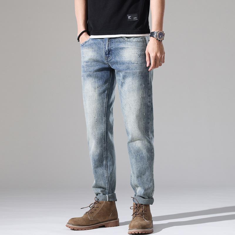2024 European And American Style Spring And Autumn New Loose Straight Leg Jeans Trend Casual Versatile Mid Rise Men'S Pants