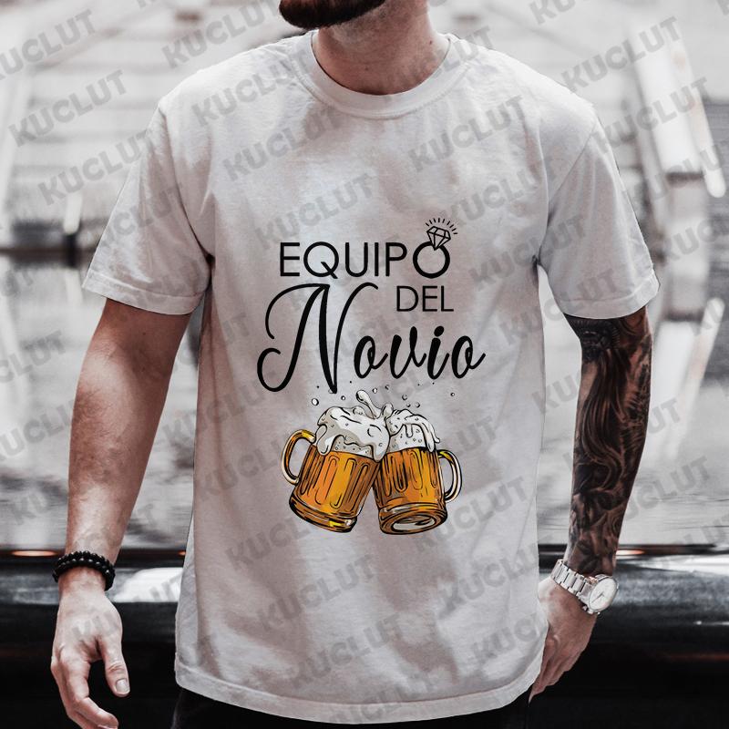 Spanish Evg Team Groom Man T-shirt Boyfriend Single Farewell Oversized Clothing Bachelor Party Beer Graphic Tops Wedding Tees